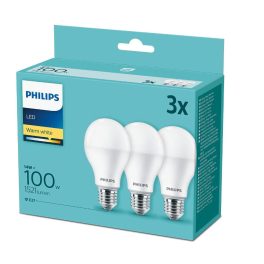   Philips E27 LED 14W 1521lm 2700K melegfehér 230° - 100W LED izzó (3 db-os csomag)